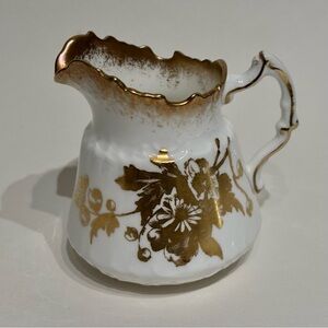 Hammersley Gold Floral Brushed Gold Trim Bone China Mini Creamer England 4912